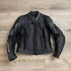 Blouson moto en cuir Bmw Motorrad Racing - Cuir de vachette et protections certifiées CE de niveau 2