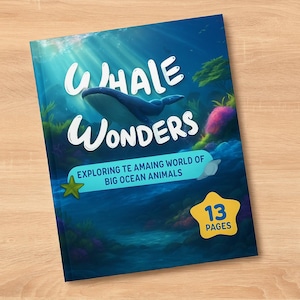Livre électronique pour enfants Whale Wonders | Livre d'histoires d'animaux marins pour enfants | PDF imprimable et flipbook animé | Téléchargement numérique de livres pour enfants