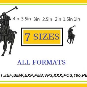Polo Horsemen Horse Rider Embroidery Designs , Machine Embroidery Digital Designs Instant Download