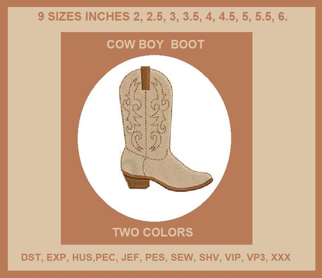 Cowboy Boot Machine USA Cowboy Cowgirl Boot Machine Embroidery Design - Etsy