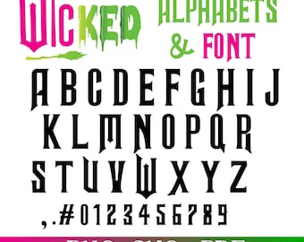 Wicked Halloween Font SVG PNG PDF, Gothic Alphabet Letters, Craft Typography