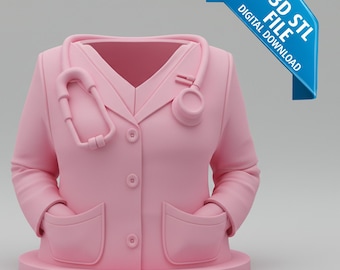 Doctor scrubjack 3D-model | Verpleegstersuniform, stethoscoop (STL-bestand)