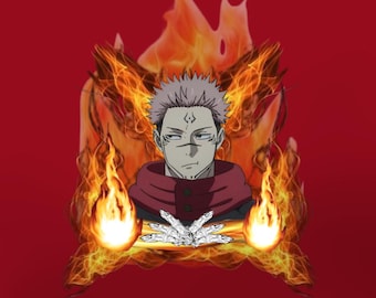 Distintivo Sukuna fatto a mano - Jujutsu Kaisen Anime (53 mm)