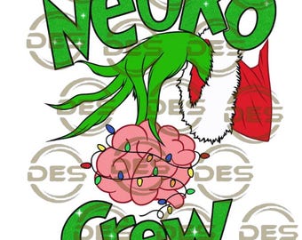 Neuro Crew Weihnachtsshirt | Lustiges medizinisches Team Urlaub T-Shirt | Krankenschwester Doktor Geschenk | Festliches Pflegehemd Pflegehelferin