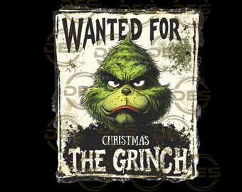 Se busca para Navidad: El Grinch (SVG), PNG de película navideña divertida, diseño de camiseta navideña de la lista de los traviesos, imágenes prediseñadas navideñas del monstruo verde