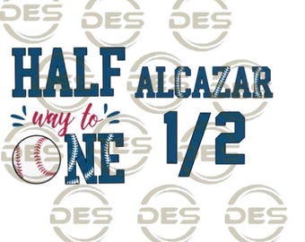 Auf halbem Weg zu einem Baseball-Geburtstags-Shirt | 6 Monate Baby Outfit | Halber Geburtstags-Body | Sport-Thema Säugling T-Shirt | Kundenspezifisches Namensdesign
