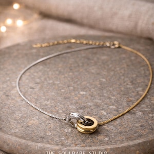 UNITY Necklace – Bicolor Necklace Gold & Silver | 18k Gold Plated Stainless Steel | Minimalist Everyday Jewelry