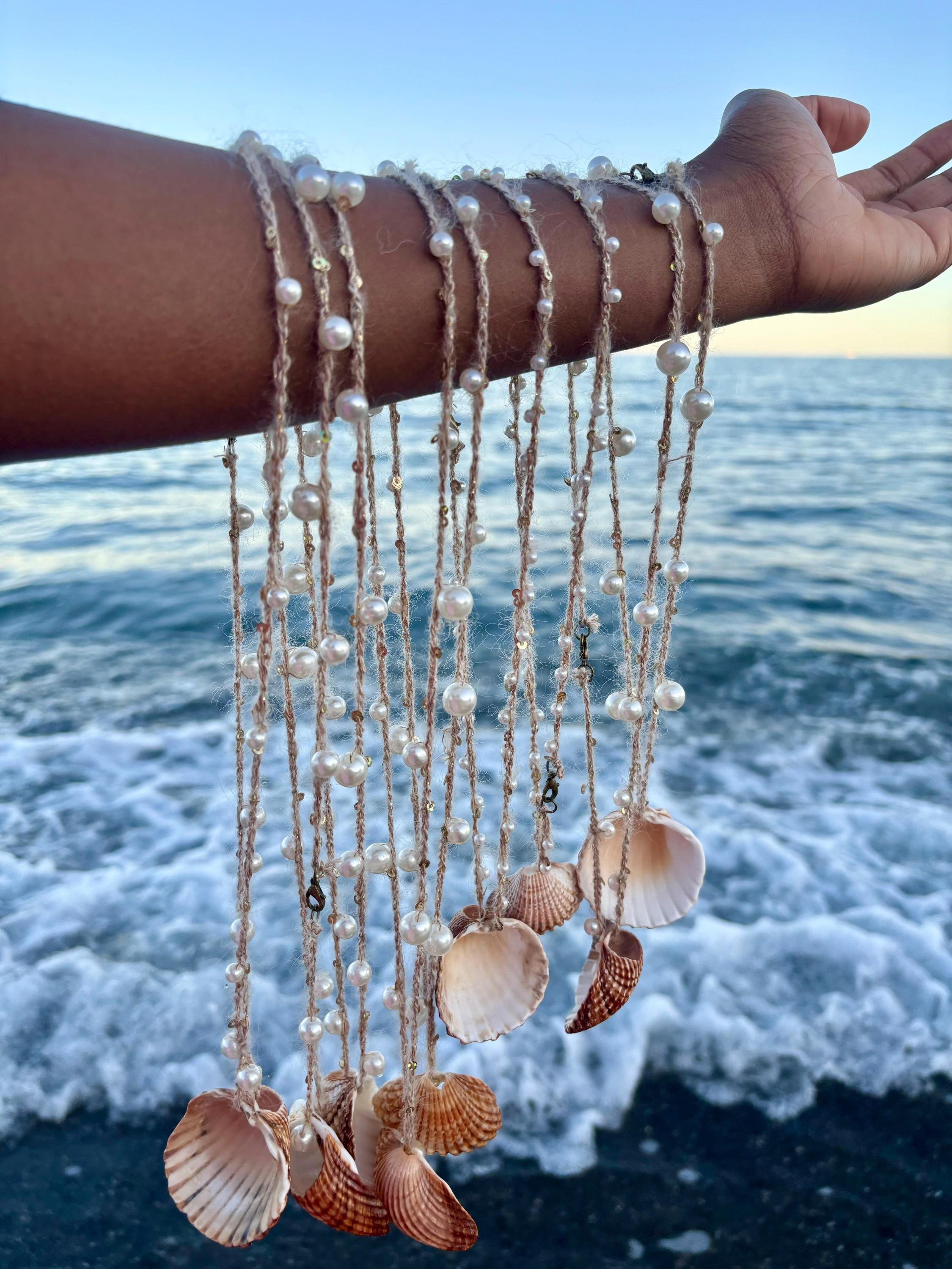 Handcrafted Seashell Necklace Set