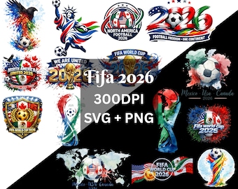 World Cup 2026 PNG Bundle, SVG Bundle, Football Tournament Clipart, Soccer Trophy, Sports Event Design, Transparent Background, Sublimation