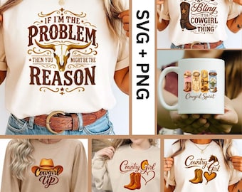 Cowgirl Clipart, Texas Cowgirl PNG, Cowboys Football, Western Football Girl, Country Girl SVG, Christian PNG, Shirt Design, Digital Download