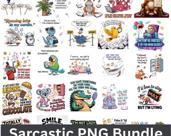 45 Sarcastic Png Bundle, Funny Quotes T-shirt Png, Sarcasm Png, Funny Animal Saying Png, Adult Humor Png, Sarcastic Quotes Png, SVG Bundle