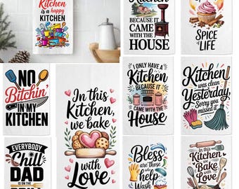 Kitchen Towel PNG Bundle | Funny Kitchen Quotes PNG | Baking & Cooking Sublimation Designs | Pot Holder and Kitchen PNG| Svg Bundle, Clipart