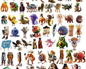 100+ Italian Brainrot PNG Bundle | Funny Meme Characters | Tralalero Tralala, Bombardino Cocodrilo| Digital Download| Funny Animals SVG