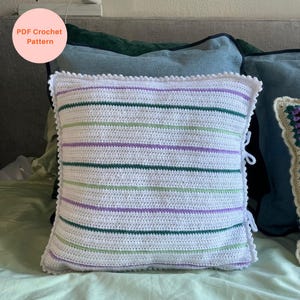 Stripy Pillow Case - Digital Crochet Pattern
