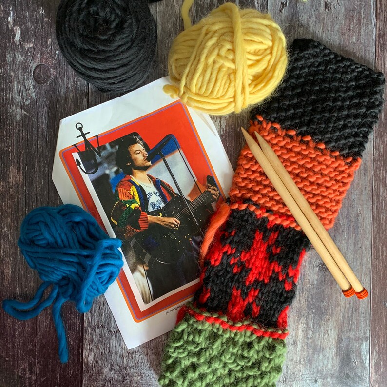 Harry Styles Cardigan Merino Wool Yarn Knitting Kit Etsy
