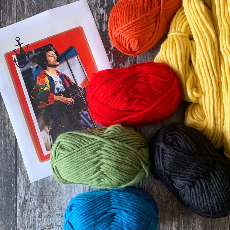 Harry Styles Cardigan Merino Wool Yarn Knitting Kit Etsy
