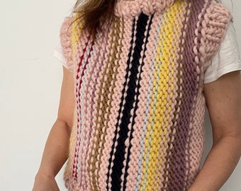 Bulky Knit Sweater Vest Pattern (PDF Download)