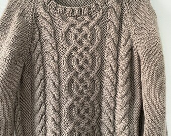 Weekend Cable Knit Pullover Pattern: XS-4X (PDF Download)