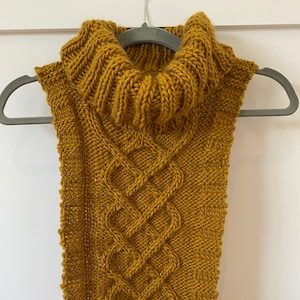 KNITTING PATTERN- Cable Knit Dickey.  Knit Dickie pattern.  Turtleneck.