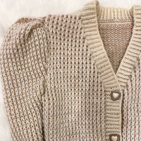 KNITTING PATTERN- Puff Sleeve Cardigan.  Sweater pattern download