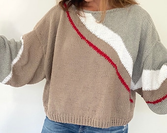KNITTING PATTERN- The Roxy Pullover.  PDF sweater pattern