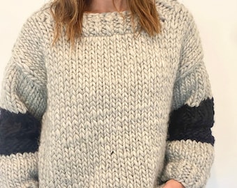 Giant Cozy Sweater Knitting Pattern: Bulky Oversized Pullover (PDF Pattern)