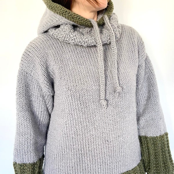 Strickanleitung - Streetwear Hoodie Kinder- Erwachsene Pullover Muster