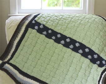 KNITTING PATTERN- Polka Dot Baby Blanket PDF knitting pattern