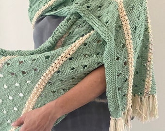 KNITTING PATTERN- The. Seabreeze Wrap.  Light and breezy scarf pattern