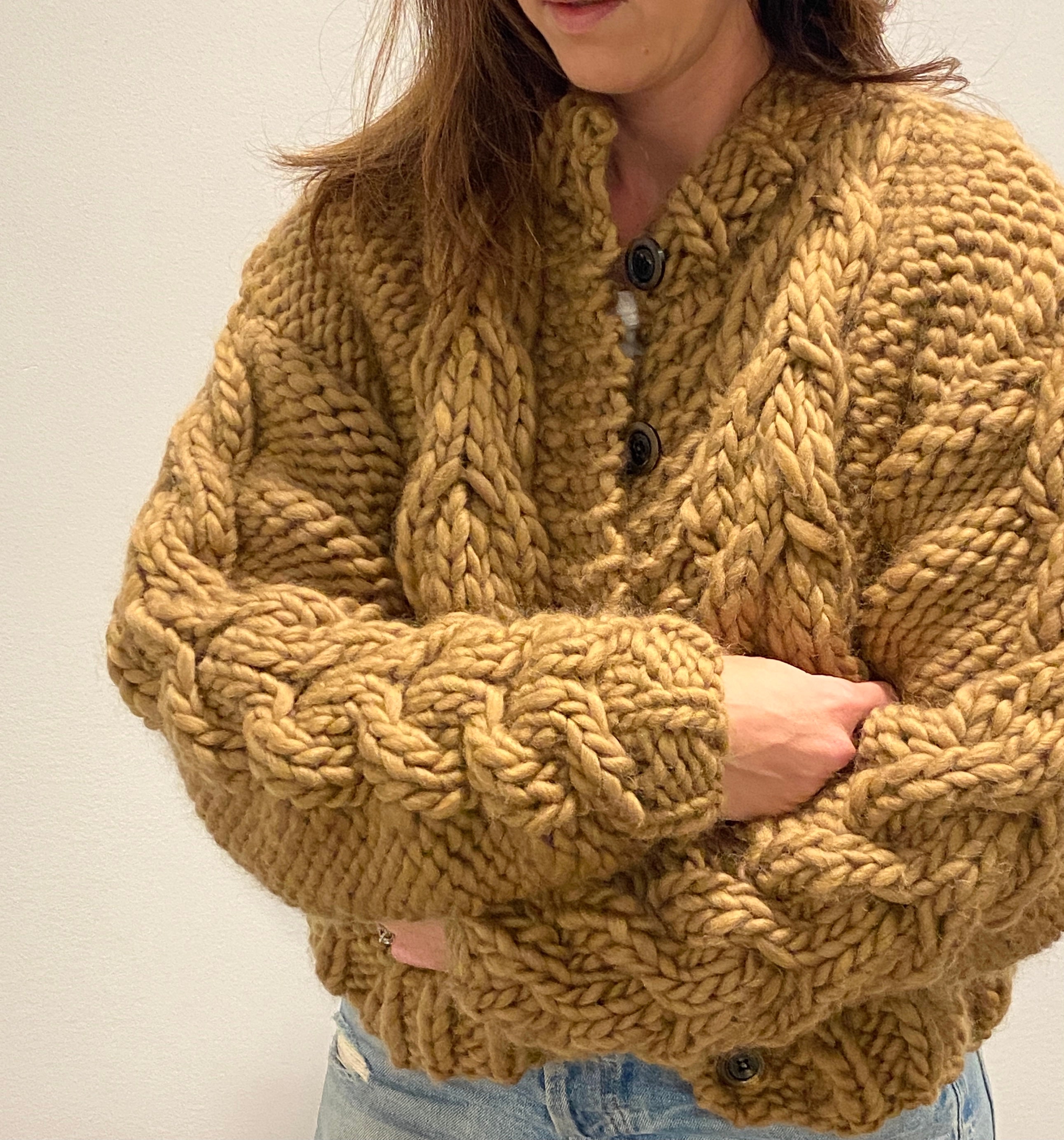 KNITTING PATTERN Bulky Cable Crop Cardigan. PDF Download - Etsy