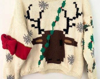 KNITTING PATTERN- Not- So- Ugly Christmas Sweater.  knitting pattern instant download