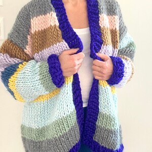 Hand Knit Super Stripe Cardigan