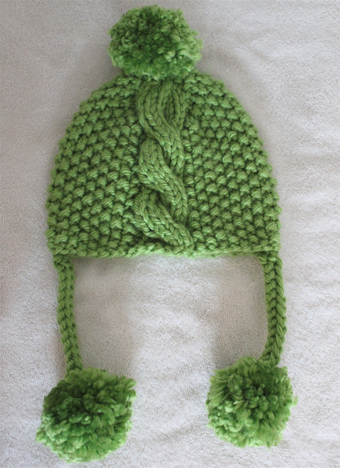 Hat KNITTING PATTERN Pom Pom Hat Toddler Child and Adult Etsy