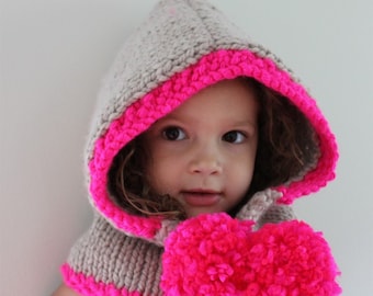 Slouchy Hood Knitting Pattern: Bulky Yarn, Toddler to Adult (PDF Pattern)