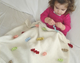 Baby KNITTING PATTERN- Squiggle Baby Blanket PDF knitting pattern