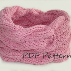 KNITTING PATTERN- Cable Infinity Scarf PDF knitting pattern