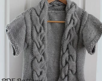KNITTING PATTERN- The Butterfly Sweater (4/6, 8/10, 12-Sm. adult, M/L adult, XL adult sizes)