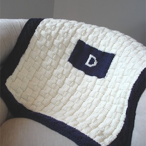 KNITTING PATTERN- Initial Baby Blanket in PDF knitting pattern