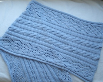 Knitting PATTERN- Cable and Lace Stole PDF knitting pattern