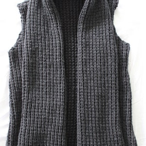 Knitting PATTERN Chunky Wide Collar Vest PDF Knitting Pattern (Instant ...