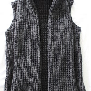 Knitting PATTERN- Chunky Wide Collar Vest PDF knitting pattern
