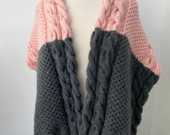 KNITTING PATTERN- The Leni cabled Wrap.  Download scarf, shawl pattern