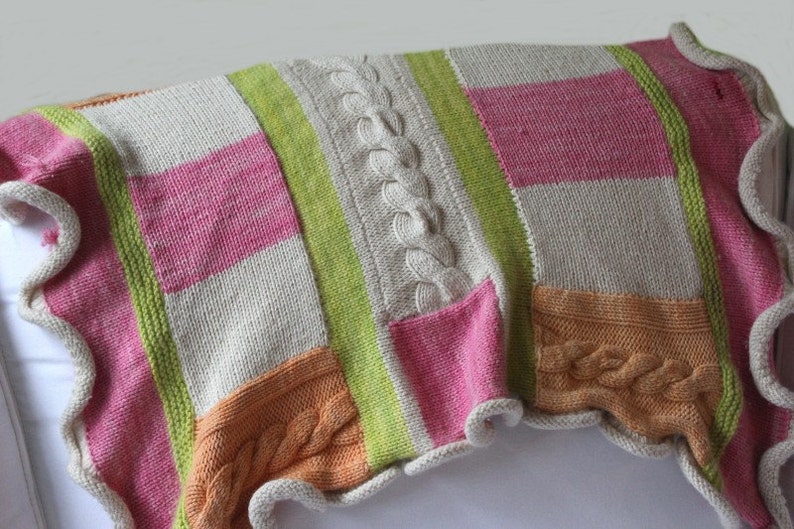 KNITTING PATTERN Patchwork Baby Girl Blanket pdf knitting pattern image 5