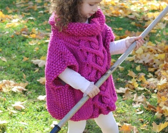 Strickanleitung - The Kate Pullover Poncho (Kleinkind, Kind, Teenager, Erwachsene Größen) PDF