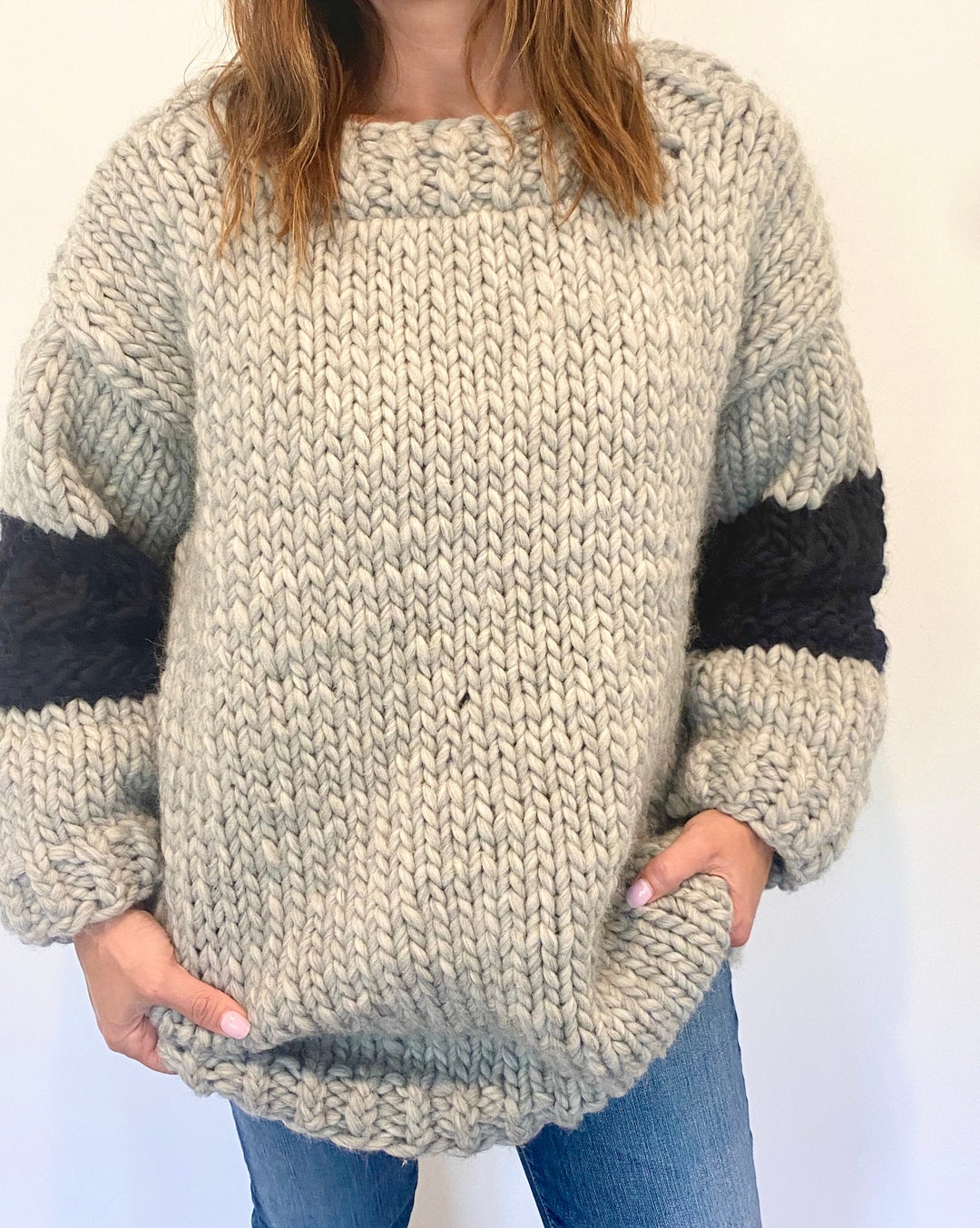 Giant Cozy Sweater Knitting Pattern: Bulky Oversized Pullover (PDF ...