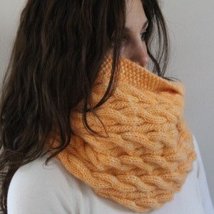 KNITTING PATTERN- Reversible Cable Cowl knitting pattern PDF