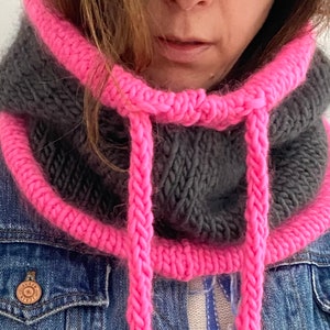 KNITTING PATTERN- The Streetwear Snood.  Slouchy Hood.  Cowl.  Balaclava