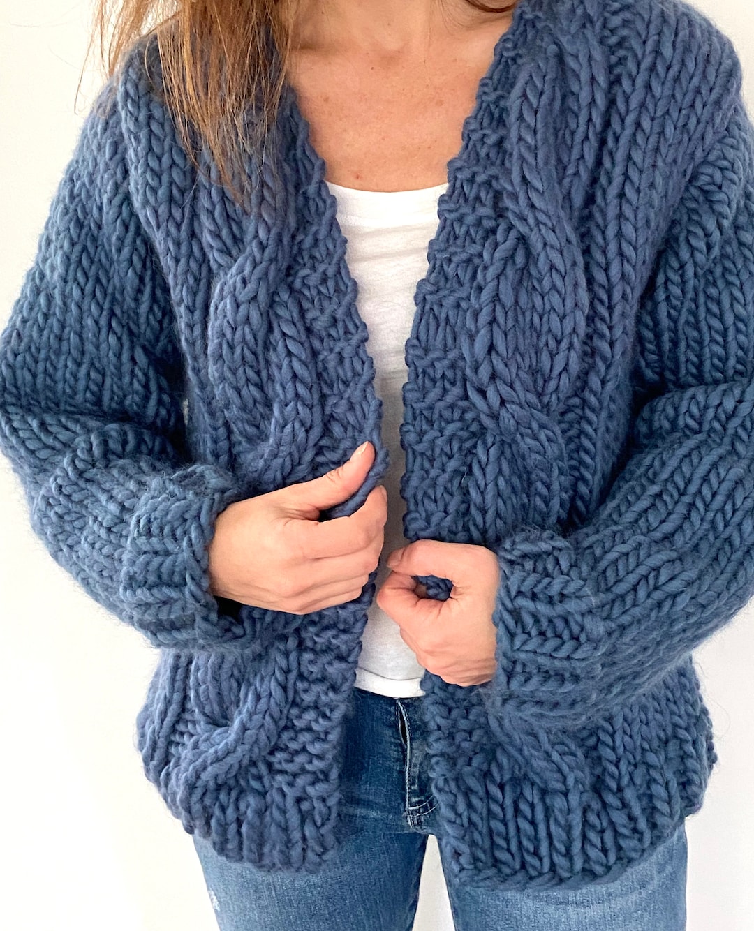 KNITTING PATTERN Bulky Cable Cardigan. PDF Download Sweater Knitting ...