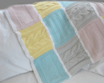 Cozy Patchwork Baby Blanket Knitting Pattern (PDF)