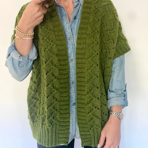 KNITTING PATTERN- The River Cardigan.  Oversized sweater.  Digital download.